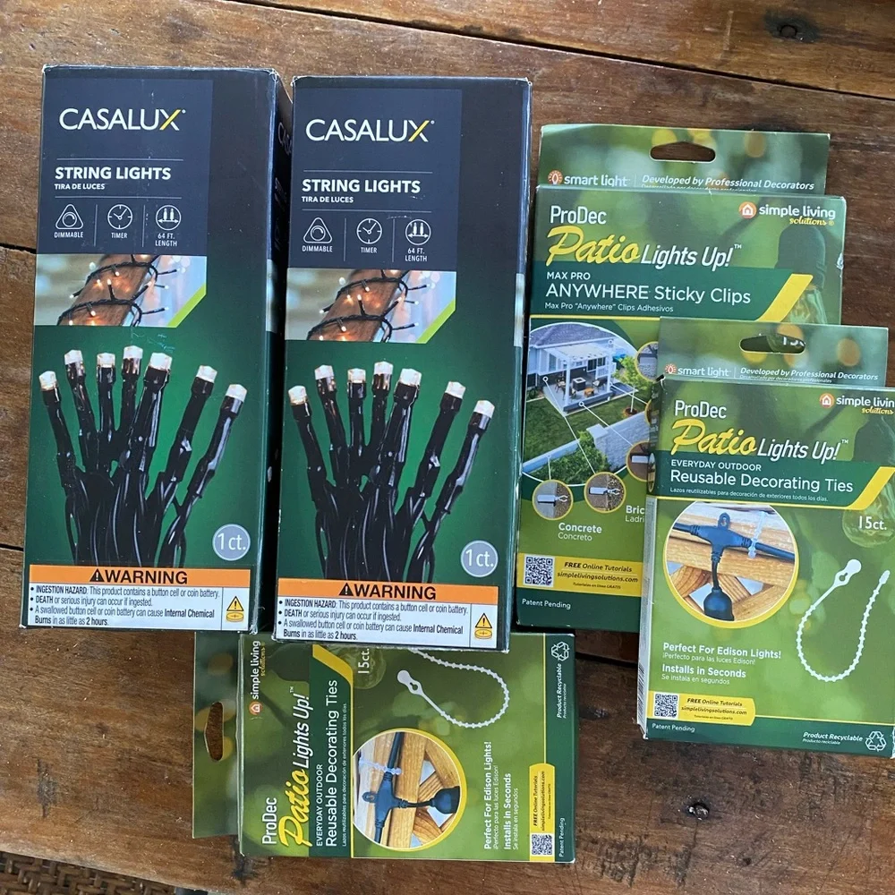 NWT🔥Casalux String Lights with ProDec Patio Light Clips